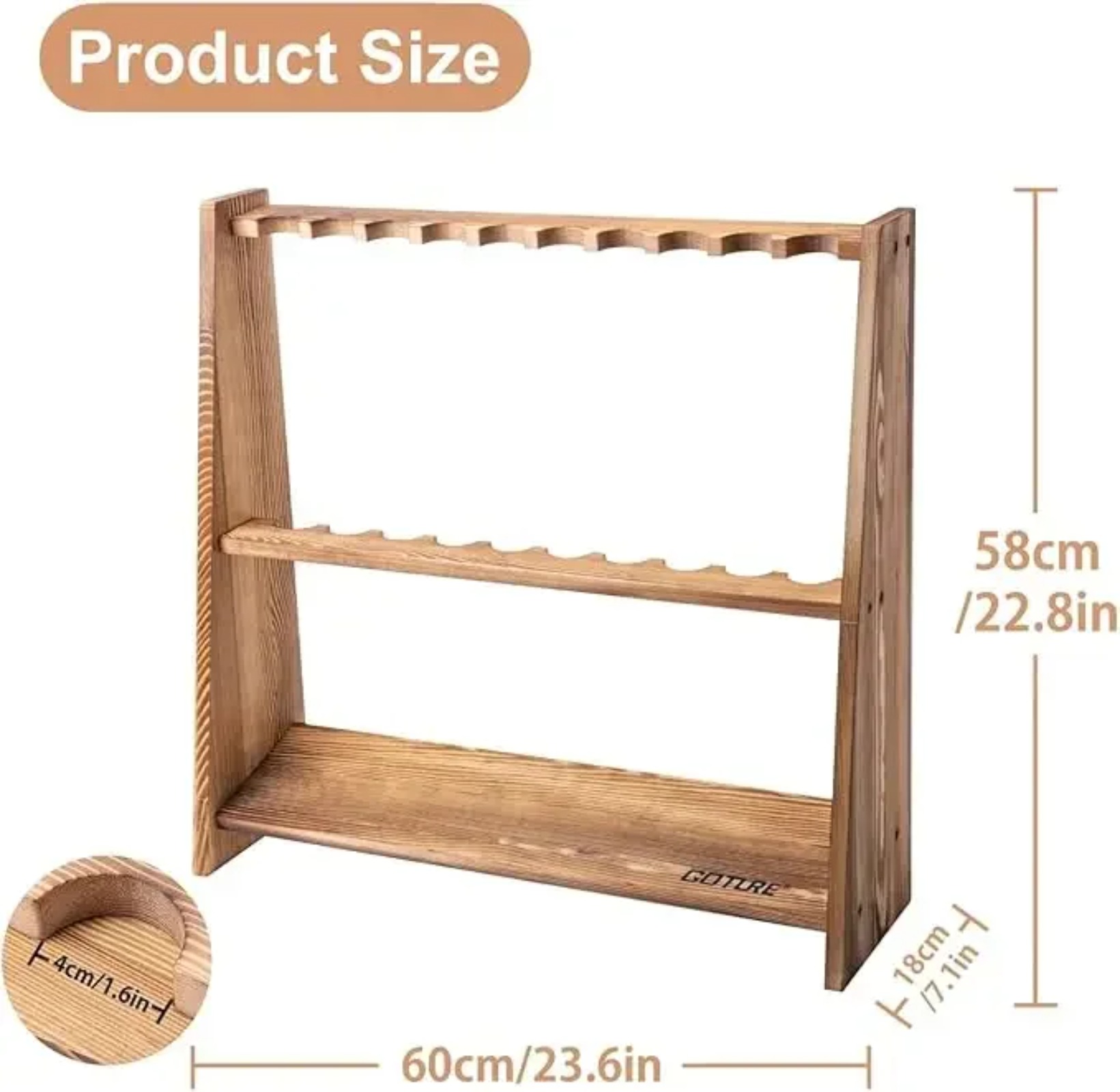 Goture Carbonized Pine Wood Fi - Fishing Rod Rack review and price