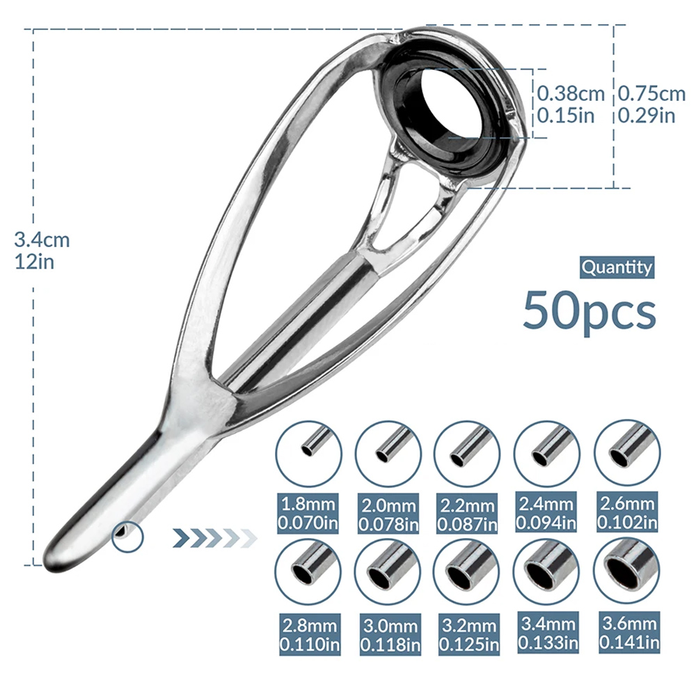 THKFISH 50pcs Fishing Rod Guid - Fishing Rod Tip Replacement review and price